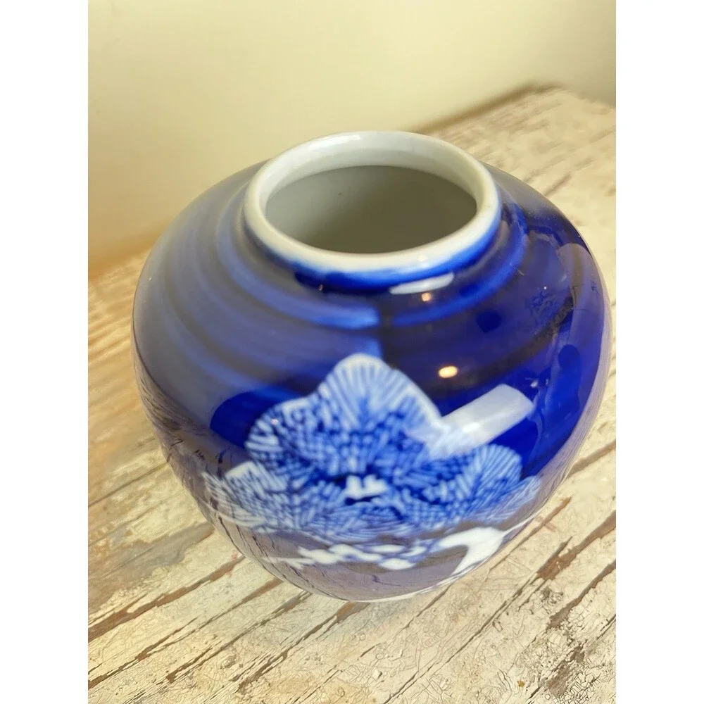 Vintage Takahashi San Francisco Hand-Painted Porcelain Bonsai Tree Vase